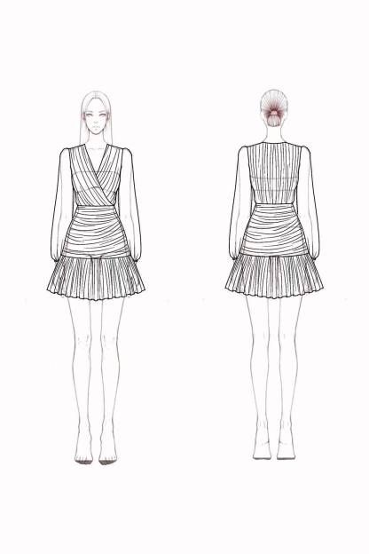 Homecoming Party  Dress​​ Purple V Neck Ruffle Mini Dress