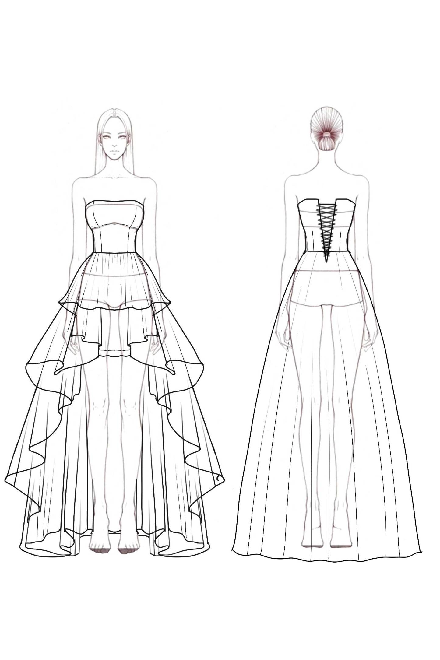 Homecoming Party Satin Dress​​ White Strapless Plus High Low Mini Dress