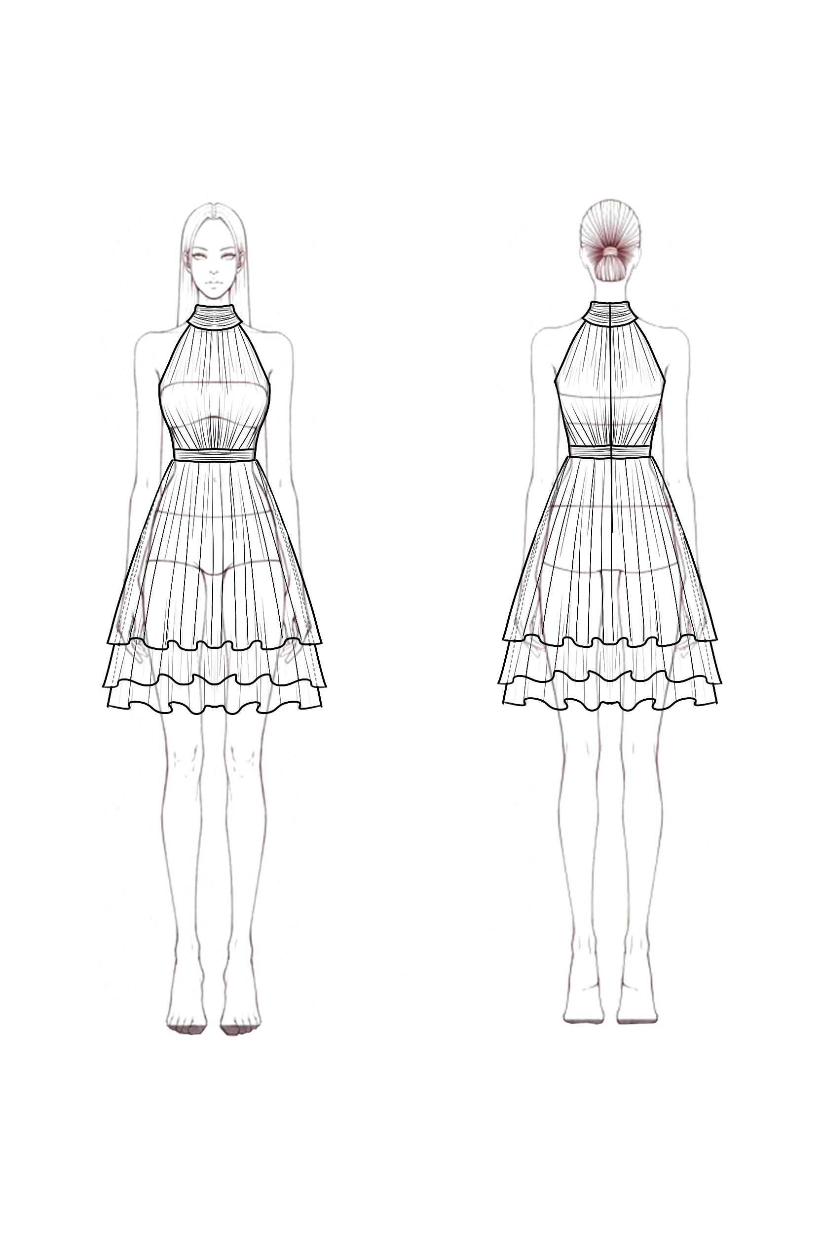 Homecoming Party Dress​​ Pink Halter Neck Mini Dress