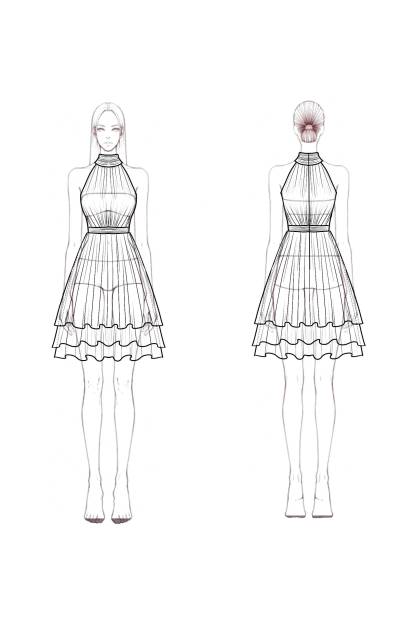 Homecoming Party Dress​​ Pink Halter Neck Mini Dress