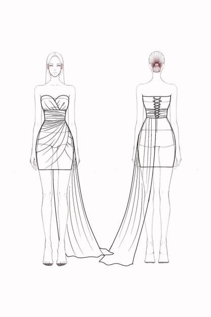 Cocktail Party Satin Dress Rose Strapless with Train Mini Dress  