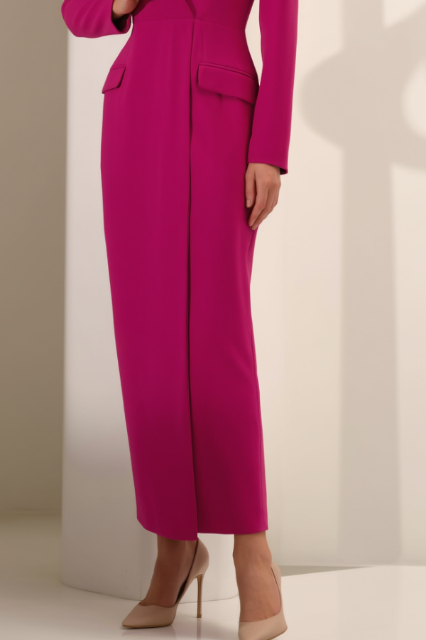 Formal Business Blazer Dress in Fuchsia