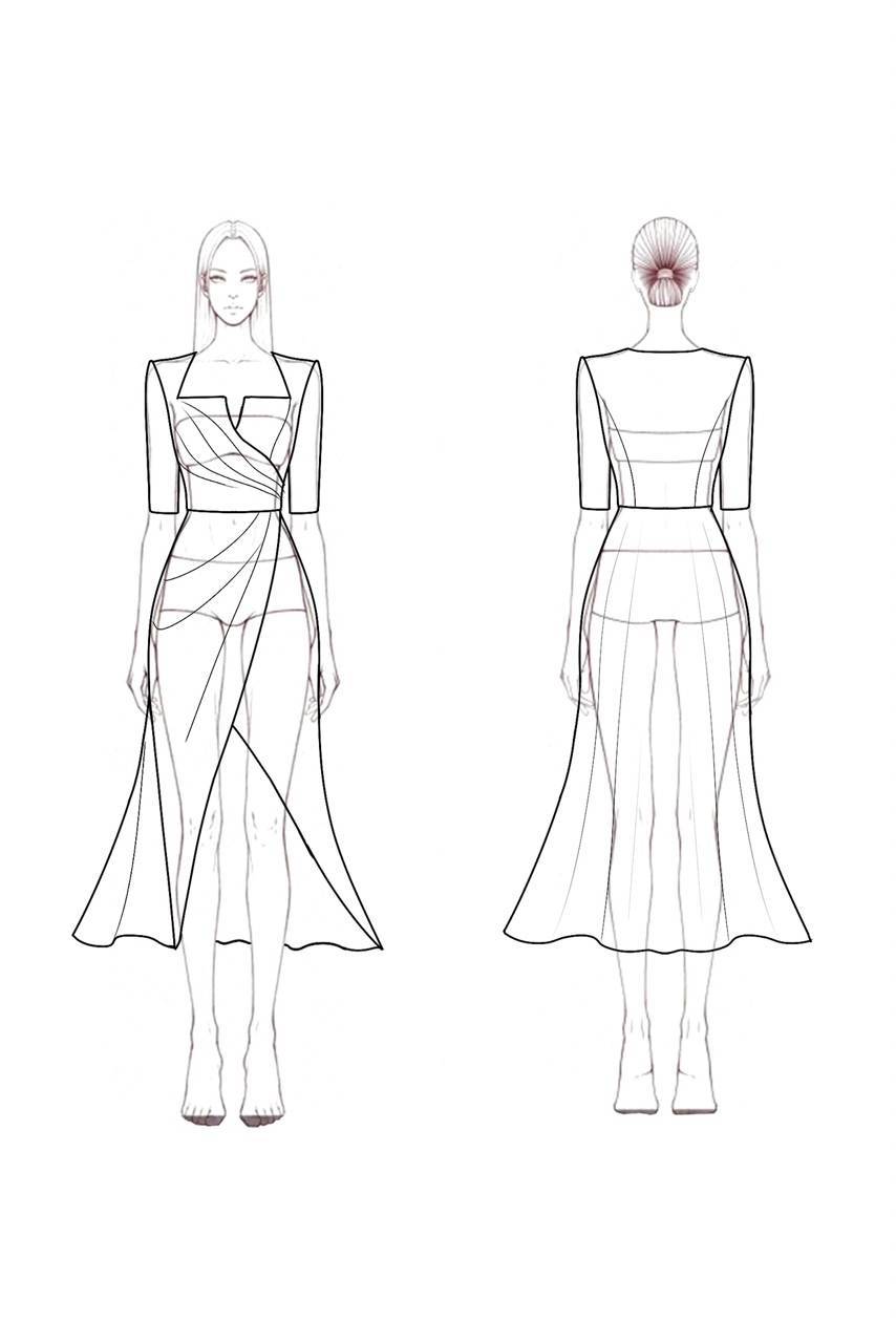 Cocktail Wrap Dress Pink Square Neck Midi Dress