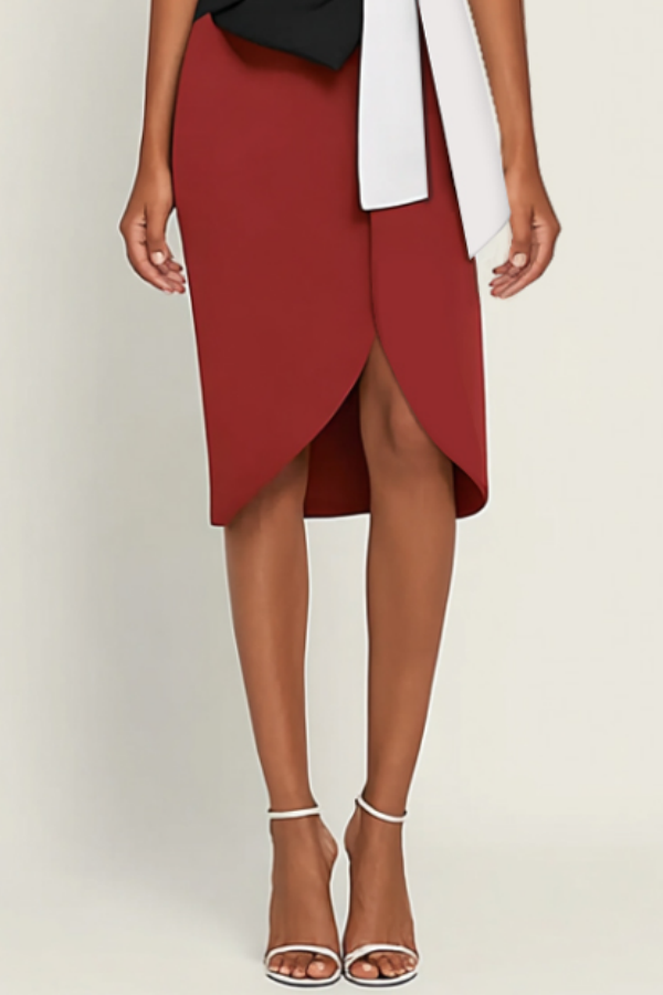 Party Dress Black Off Shoulder Colorblock Knee Dress