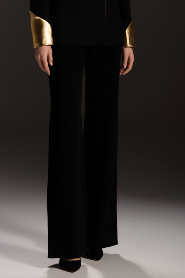 Suit Sets Black Lapel Colorblock Pants Set