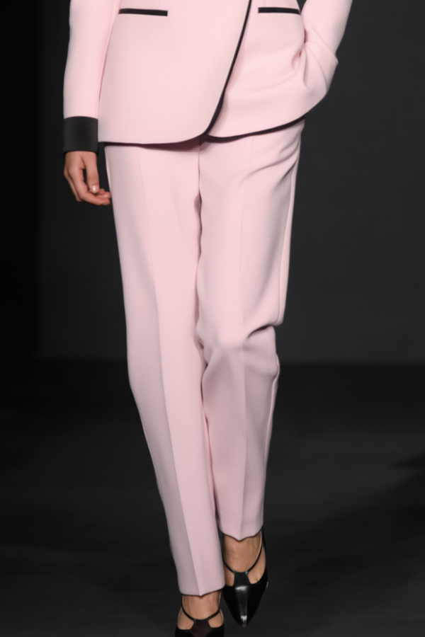 Suit Sets Pink Lapel Colorblock Pants Set