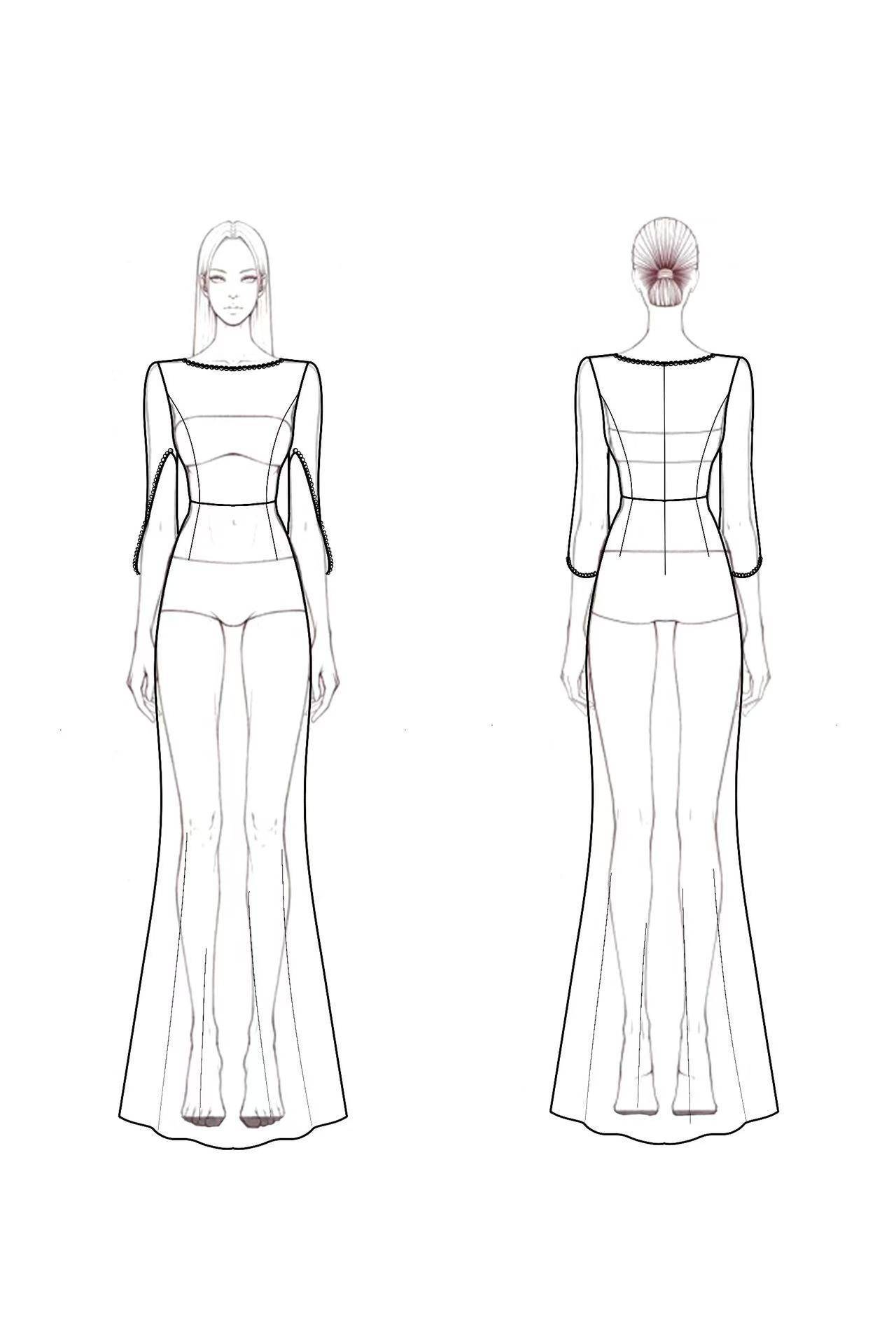 Formal Dress Blue with Pearls Maxi Mother of the Bride Dress