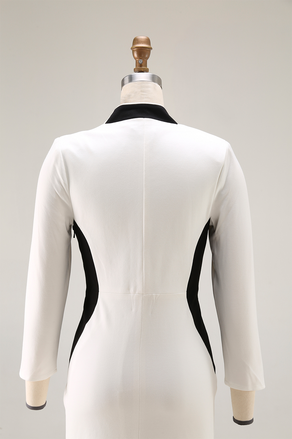 Work Dress White V Neck Mini Sheath Dress