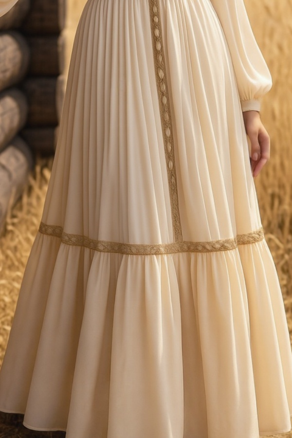 Boho Swing Dress White V Neck Maxi Dress