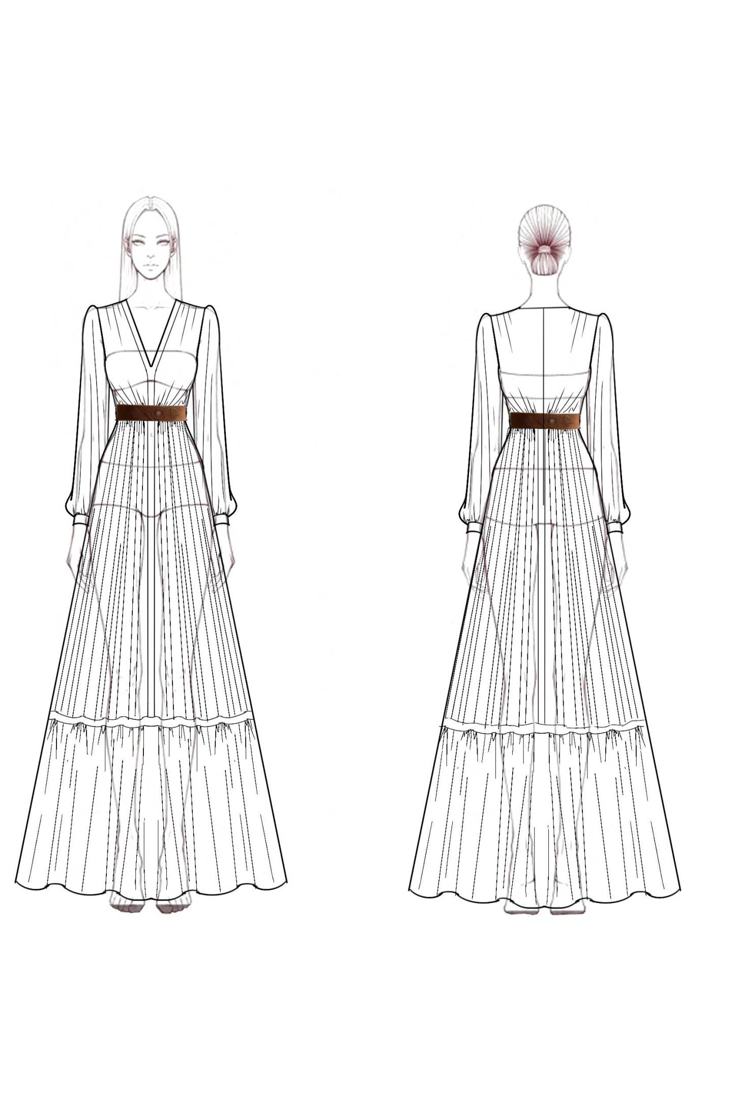 Boho Swing Dress White V Neck Maxi Dress