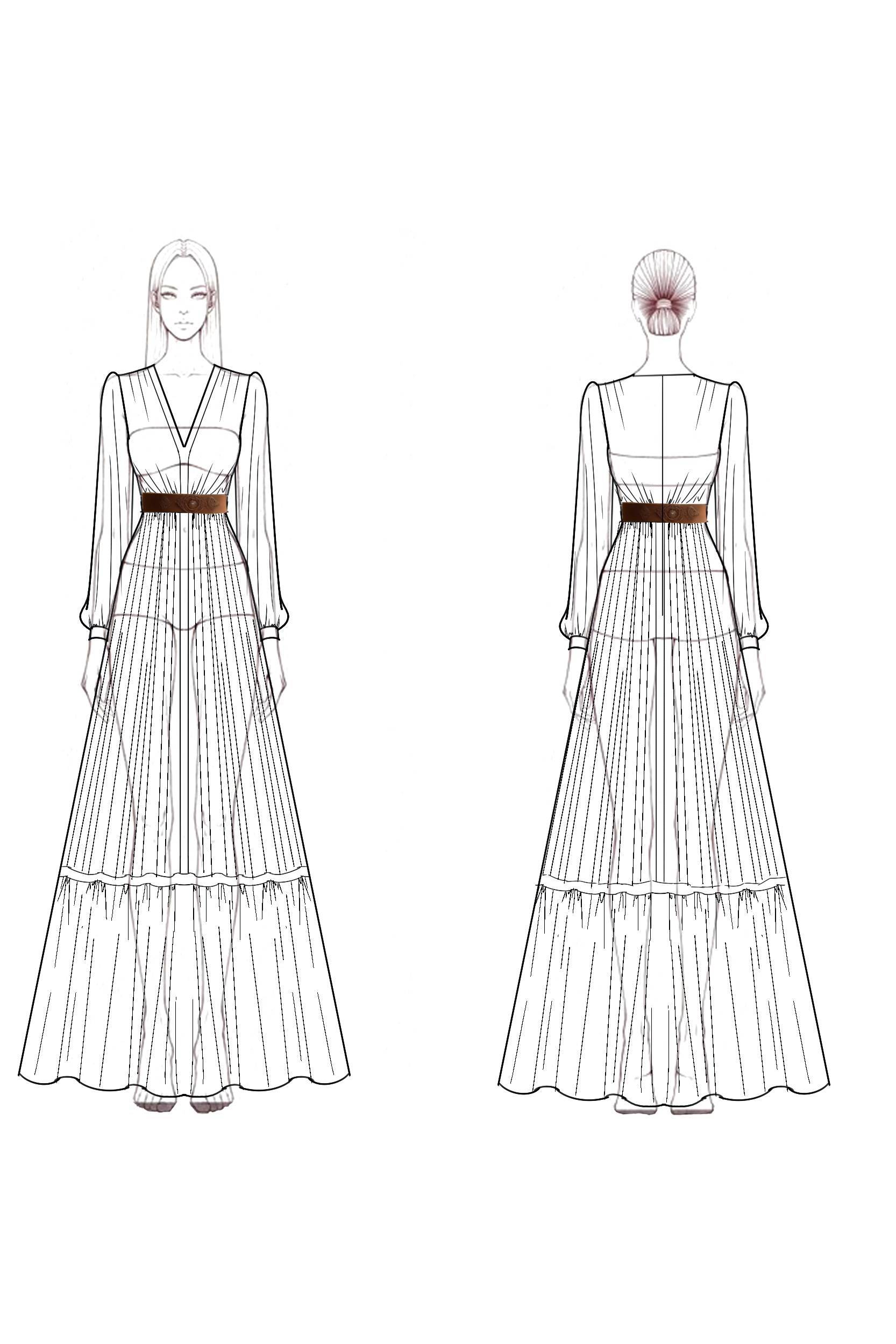 Boho Swing Dress White V Neck Maxi Dress