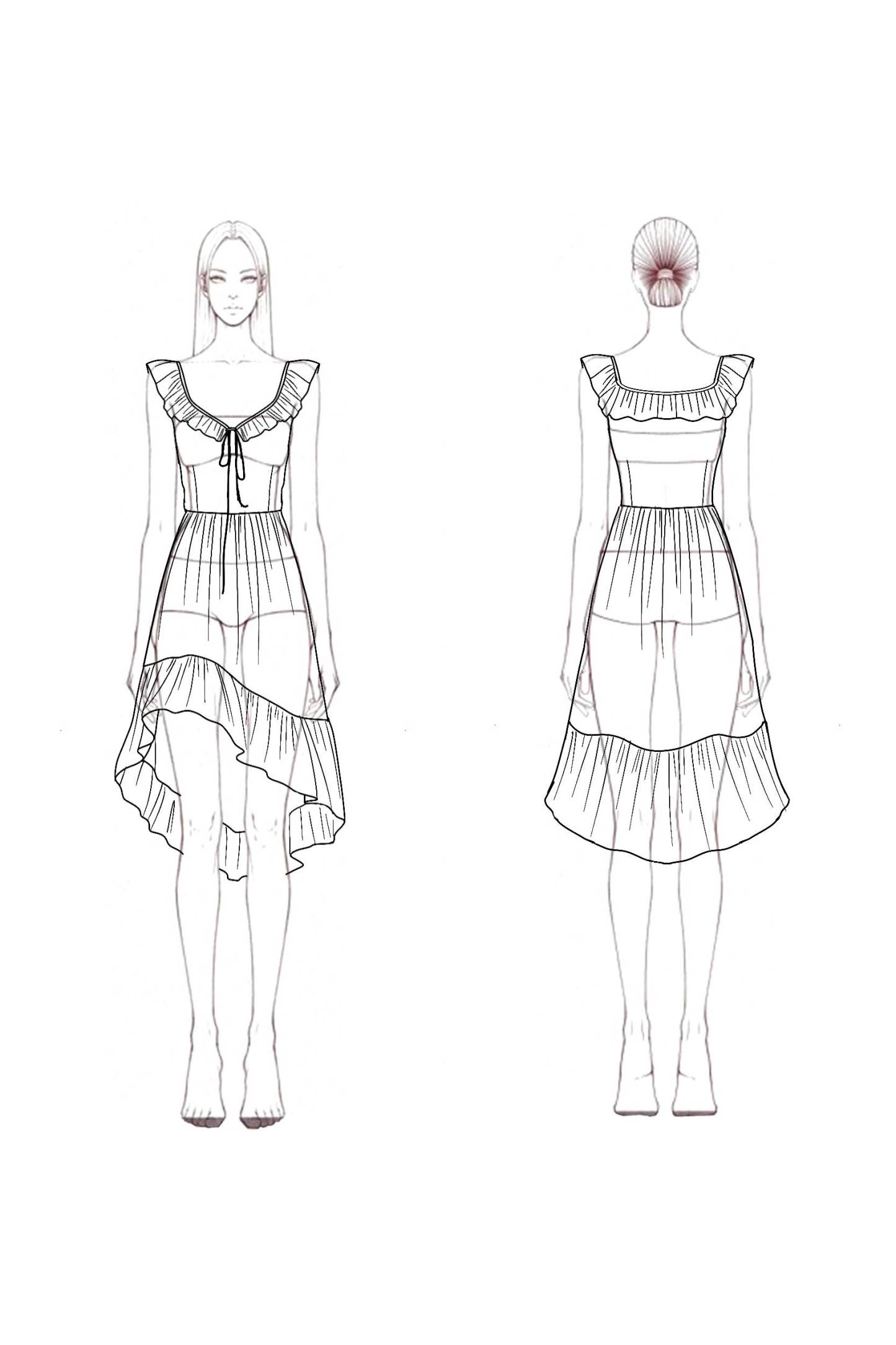 Boho Dress Green V Neck Ruffle Mini Dress