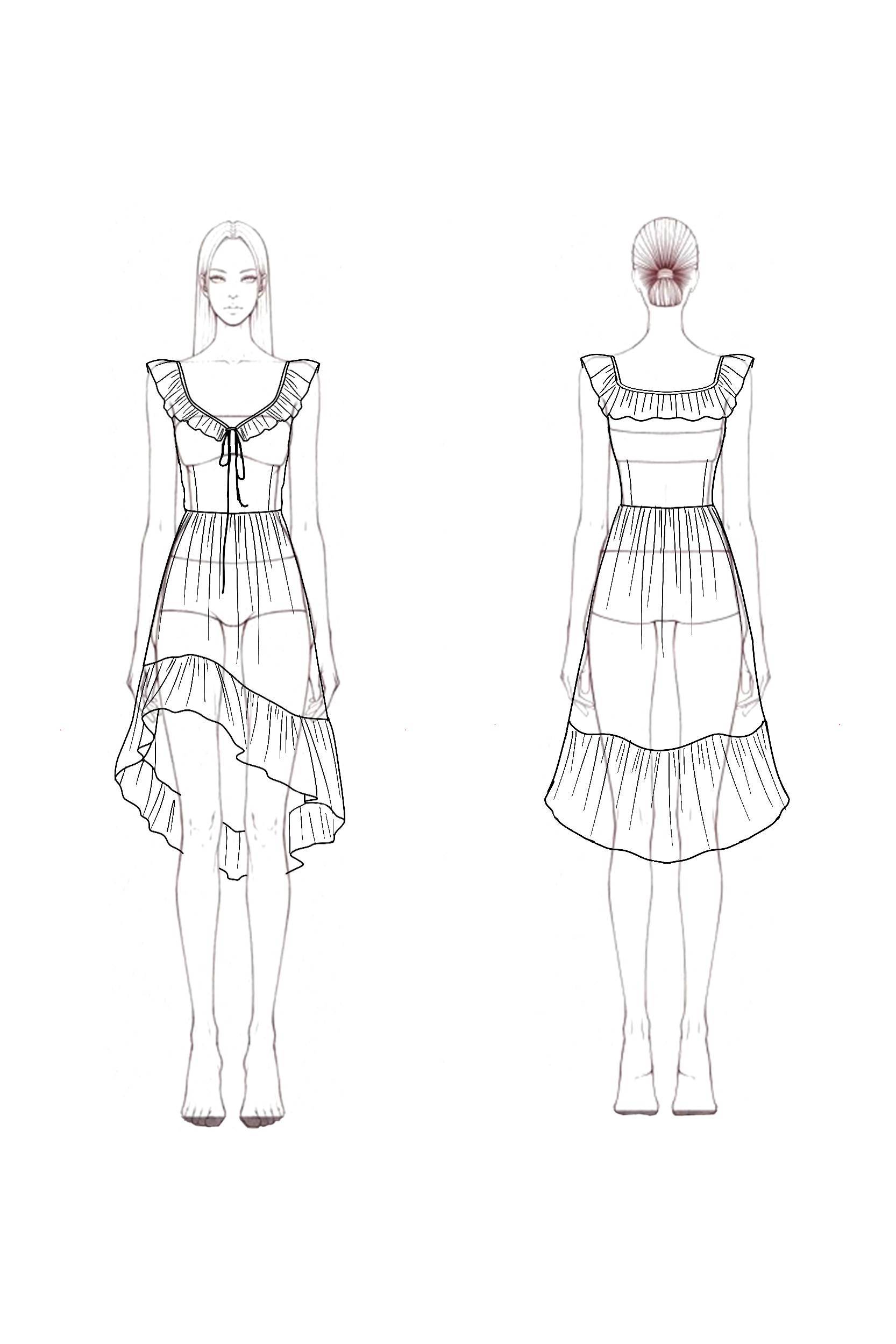 Boho Dress Green V Neck Ruffle Mini Dress