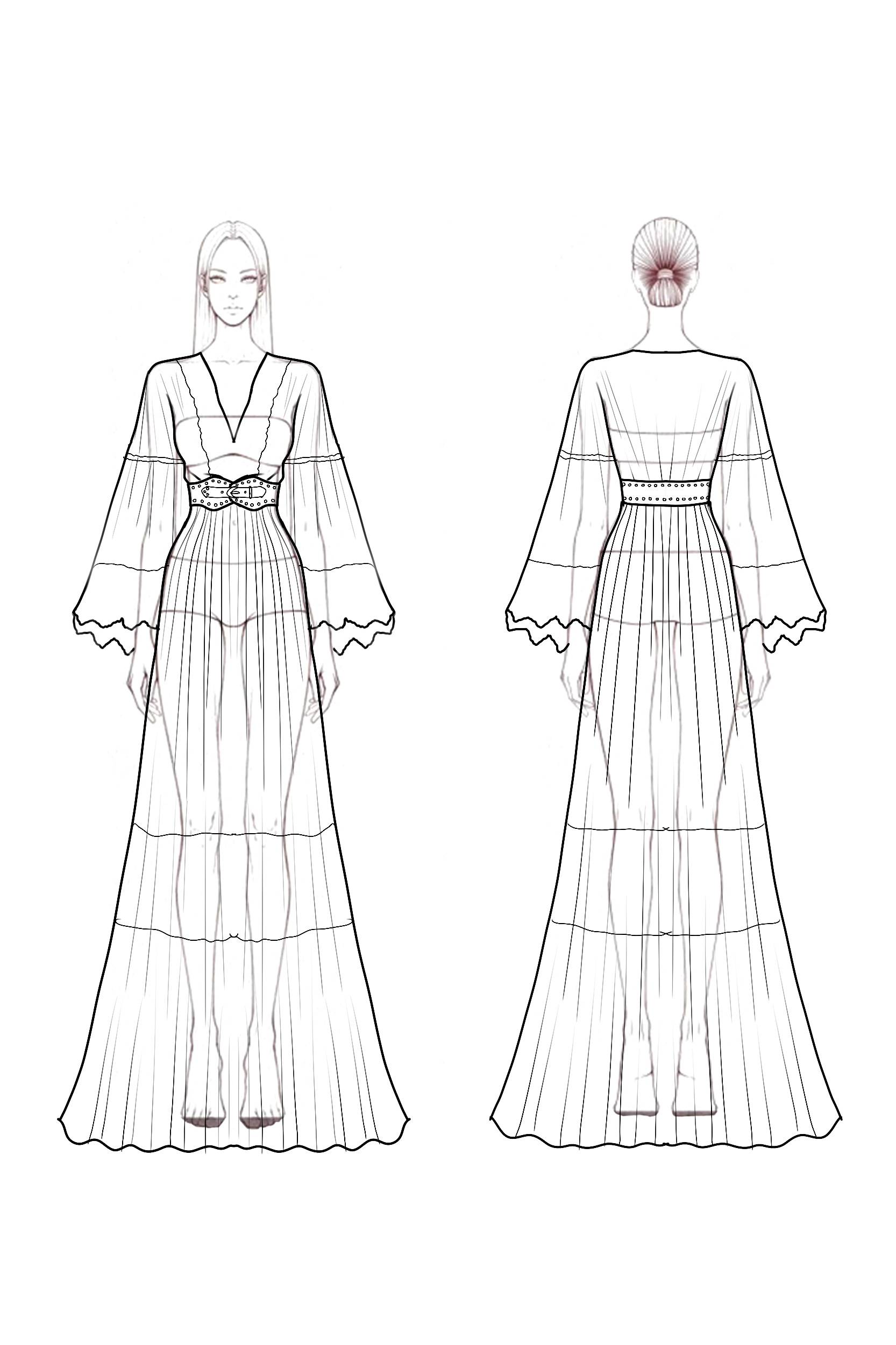 Boho Lace Swing Dress White V Neck Maxi Dress