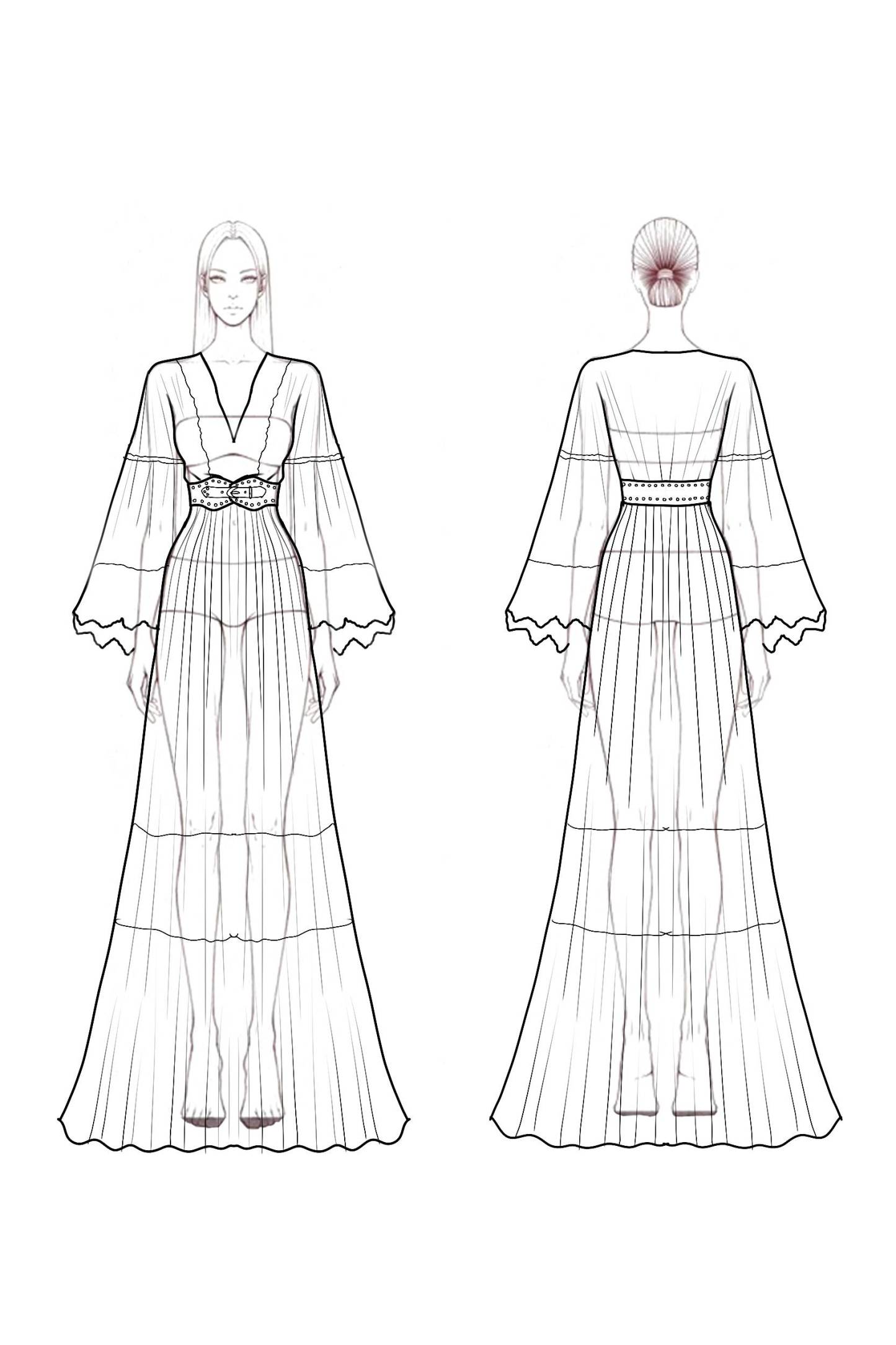 Boho Lace Swing Dress White V Neck Maxi Dress