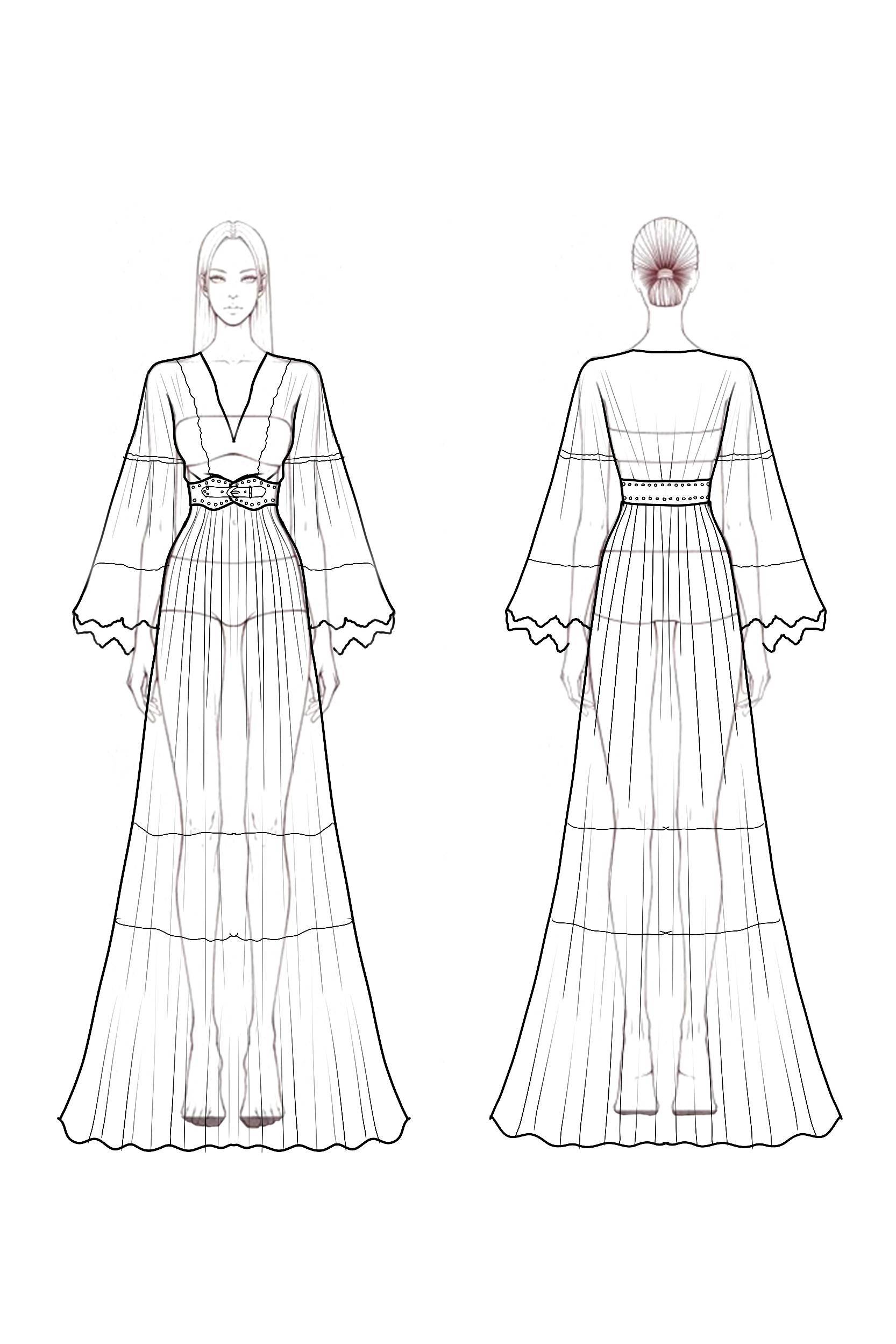 Boho Lace Swing Dress White V Neck Maxi Dress