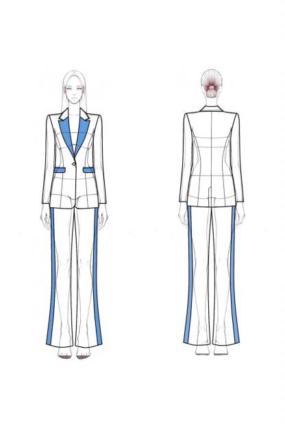 Suit Sets Golden Lapel Long Sleeve Velvet Pants Set