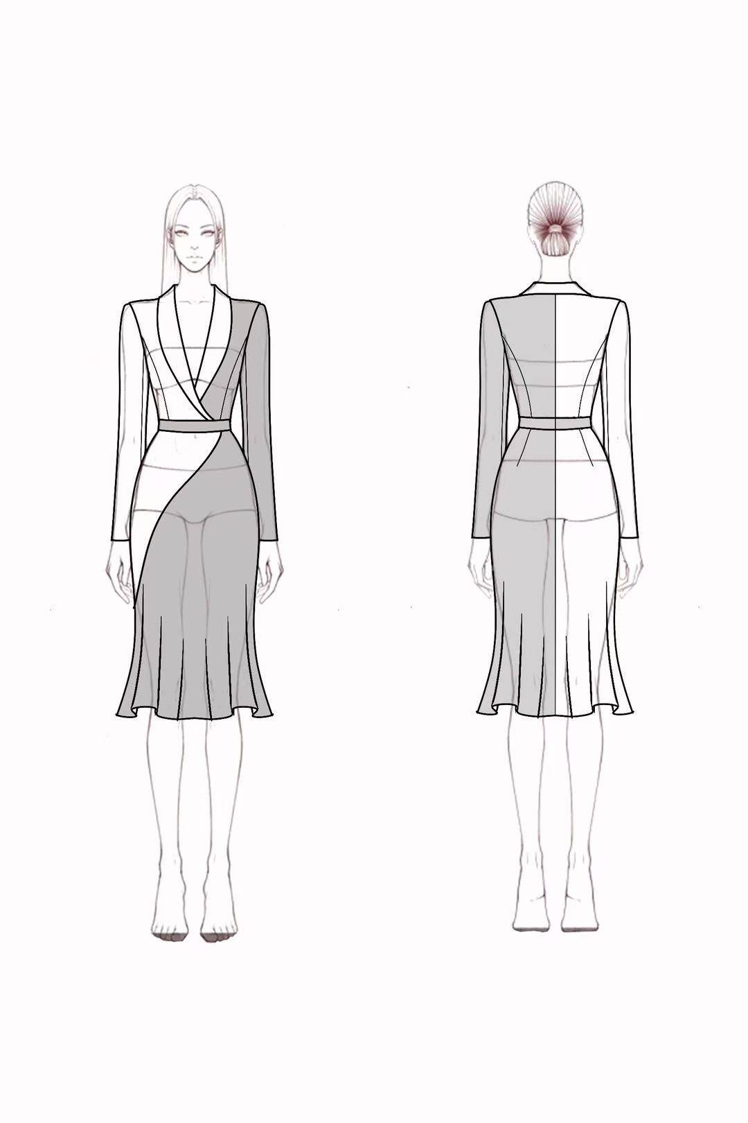 Work Blazer Dress​ Black White Lapel Mermaid Knee-Length Sheath Dress