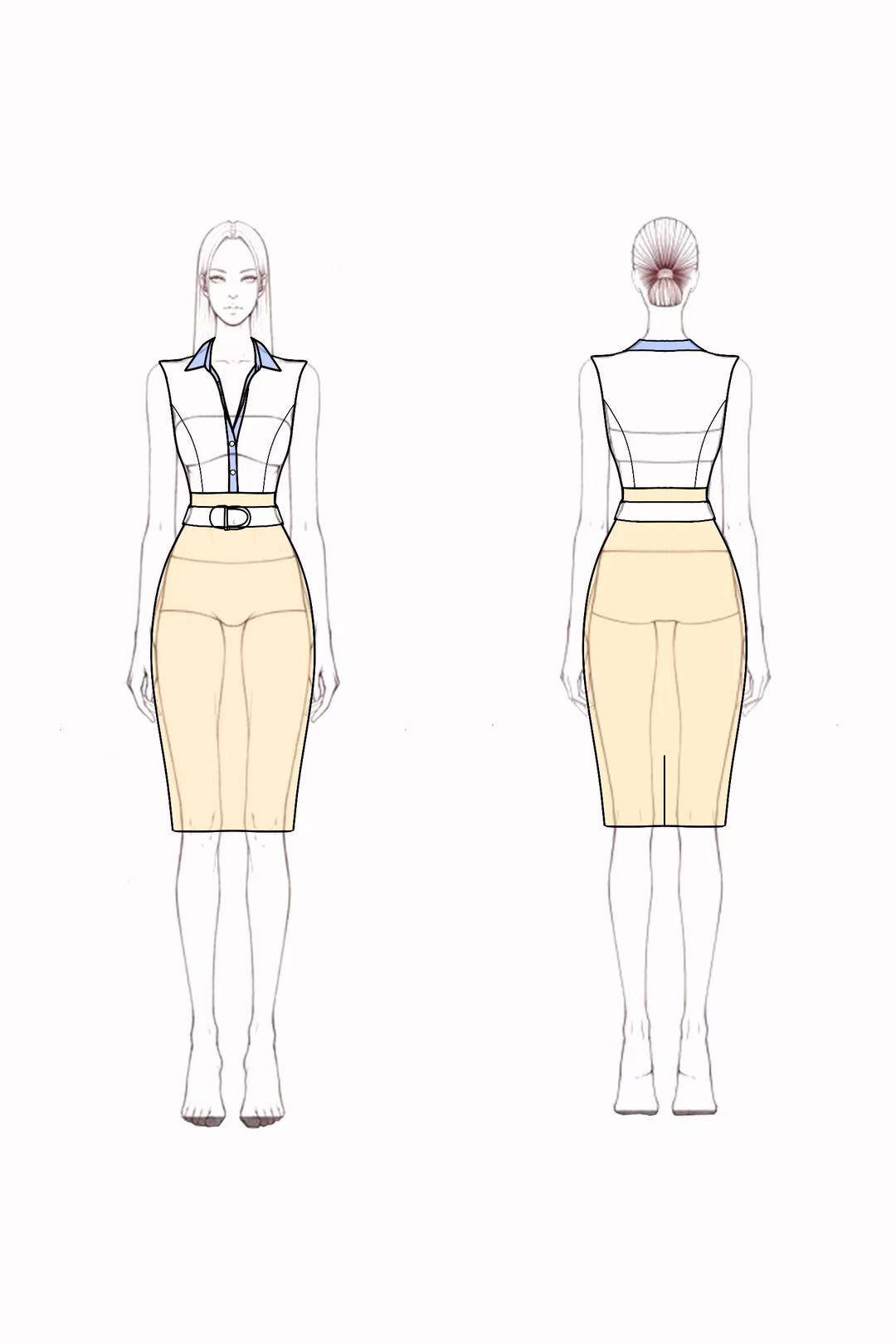 Work Dress​ White Khaki Sleeveless Belted Knee-Length Sheath Dress