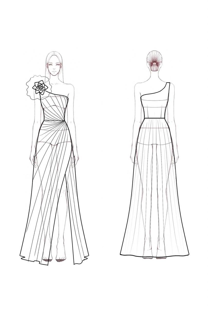 Formal Evening Dress Pink One Shoulder Floral Slit Maxi Dress