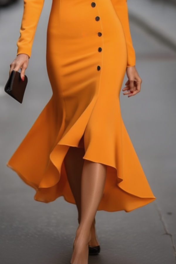 Elegant orange professional dress for business wear