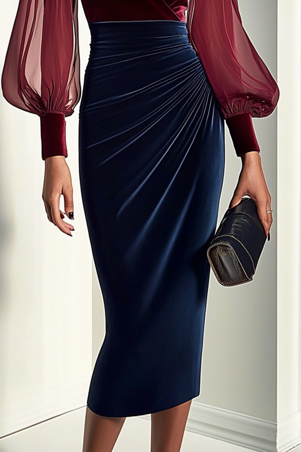 Cocktail Dress Burgundy V Neck Midi Velvet Dress