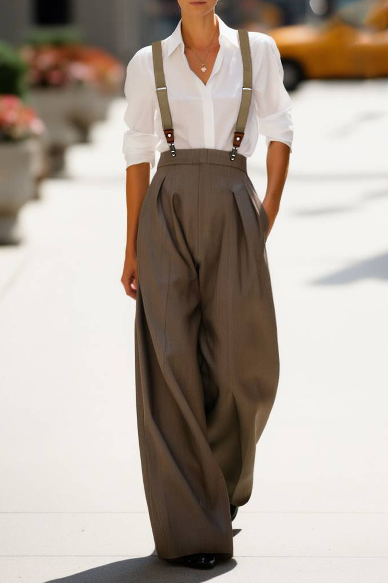 Casual Outfit Sets Overalls Set Khaki Shirt Pants Set