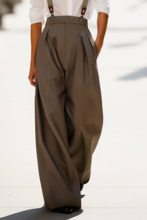 Casual Outfit Sets Overalls Set Khaki Shirt Pants Set