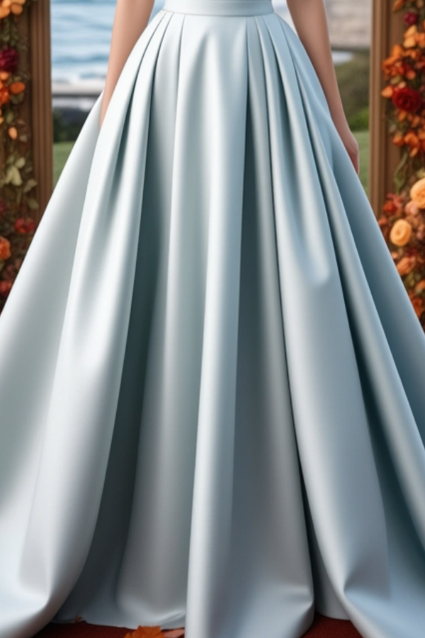 Formal ​Wedding Dress Blue Off Shoulder Satin Maxi Dress