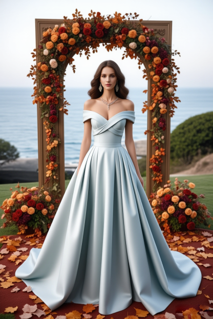 Formal ​Wedding Dress Blue Off Shoulder Satin Maxi Dress