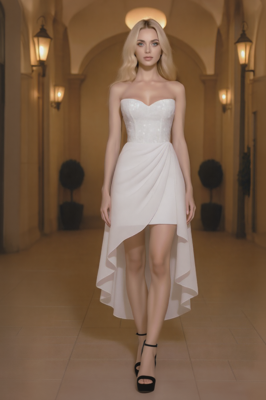 Cocktail Tea Party Dress White Strapless Mini Dress