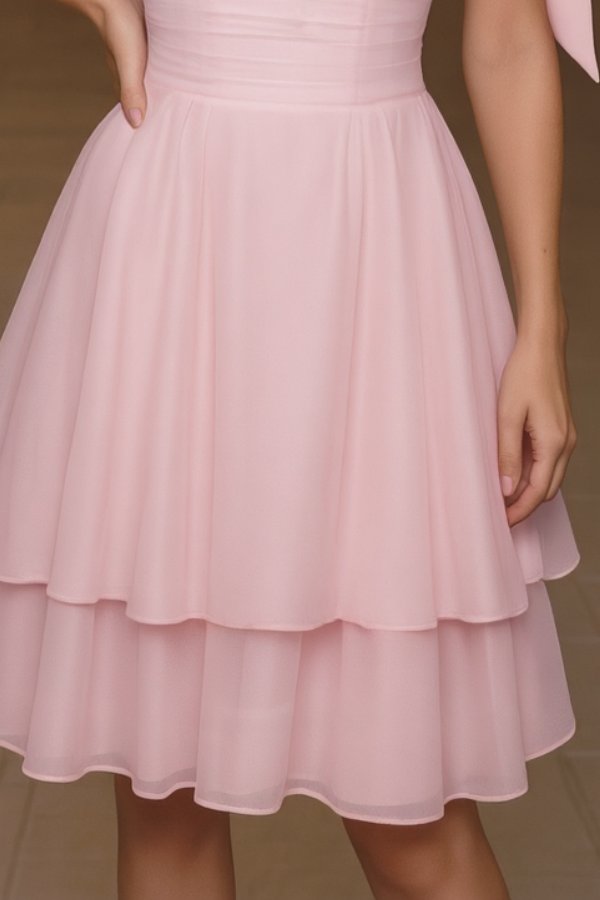 Homecoming Dress​​ Pink One Shoulder Mini Dress