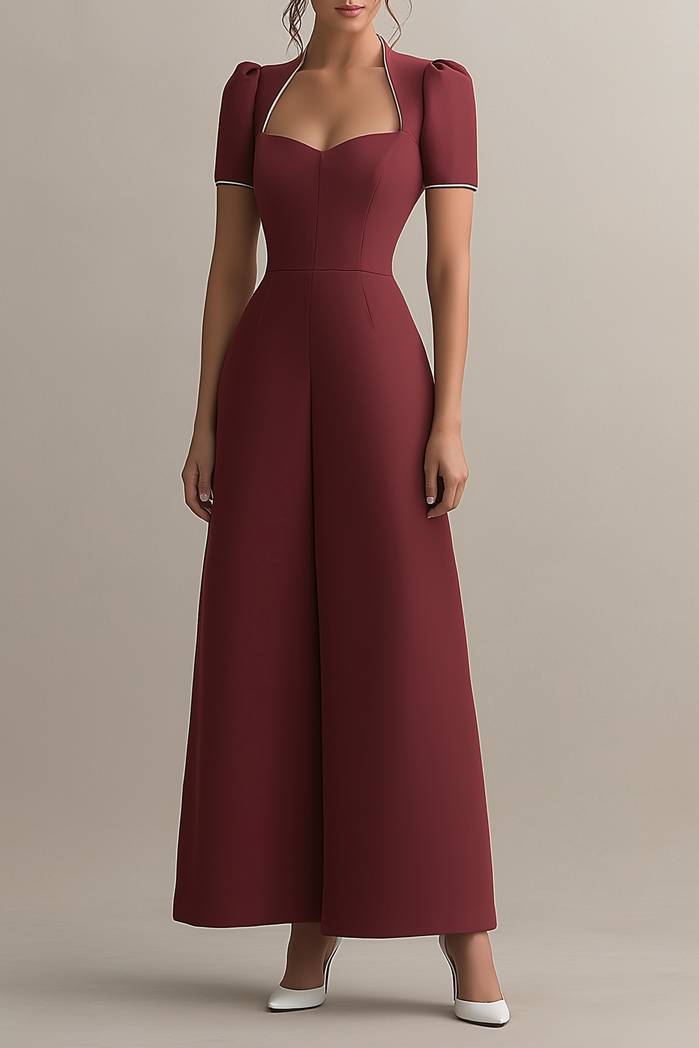 Formal Evening Dress Burgundy Sweetheart Neck Maxi Dress