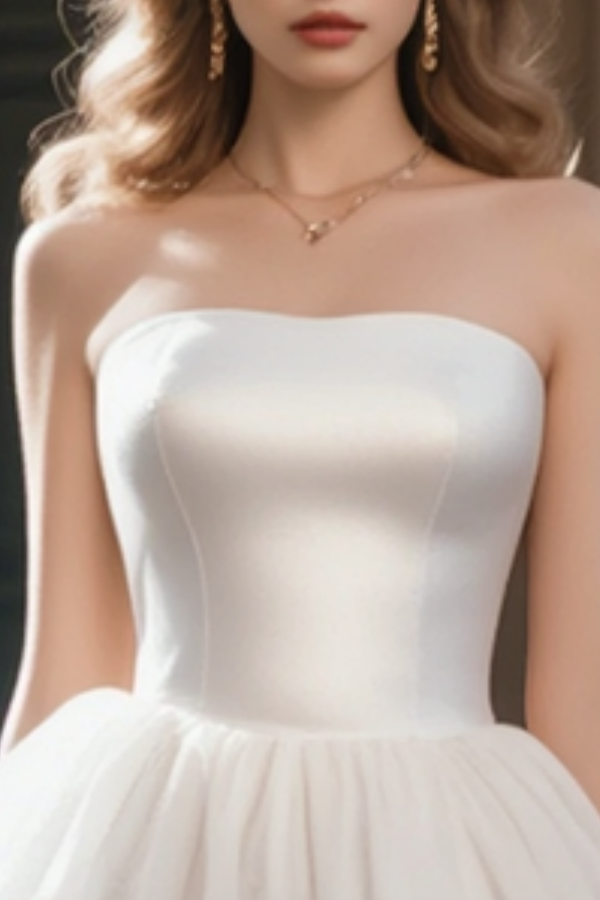 Homecoming Dress​​ White Strapless Mini Tiered Dress