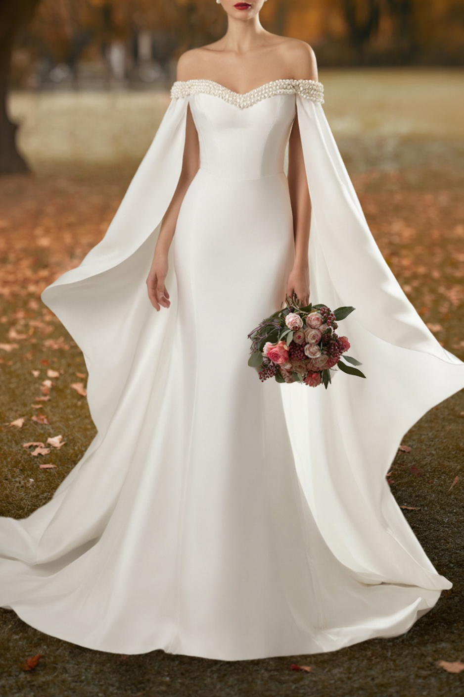 Formal ​Wedding Dress White Strapless Maxi Mermaid Dress