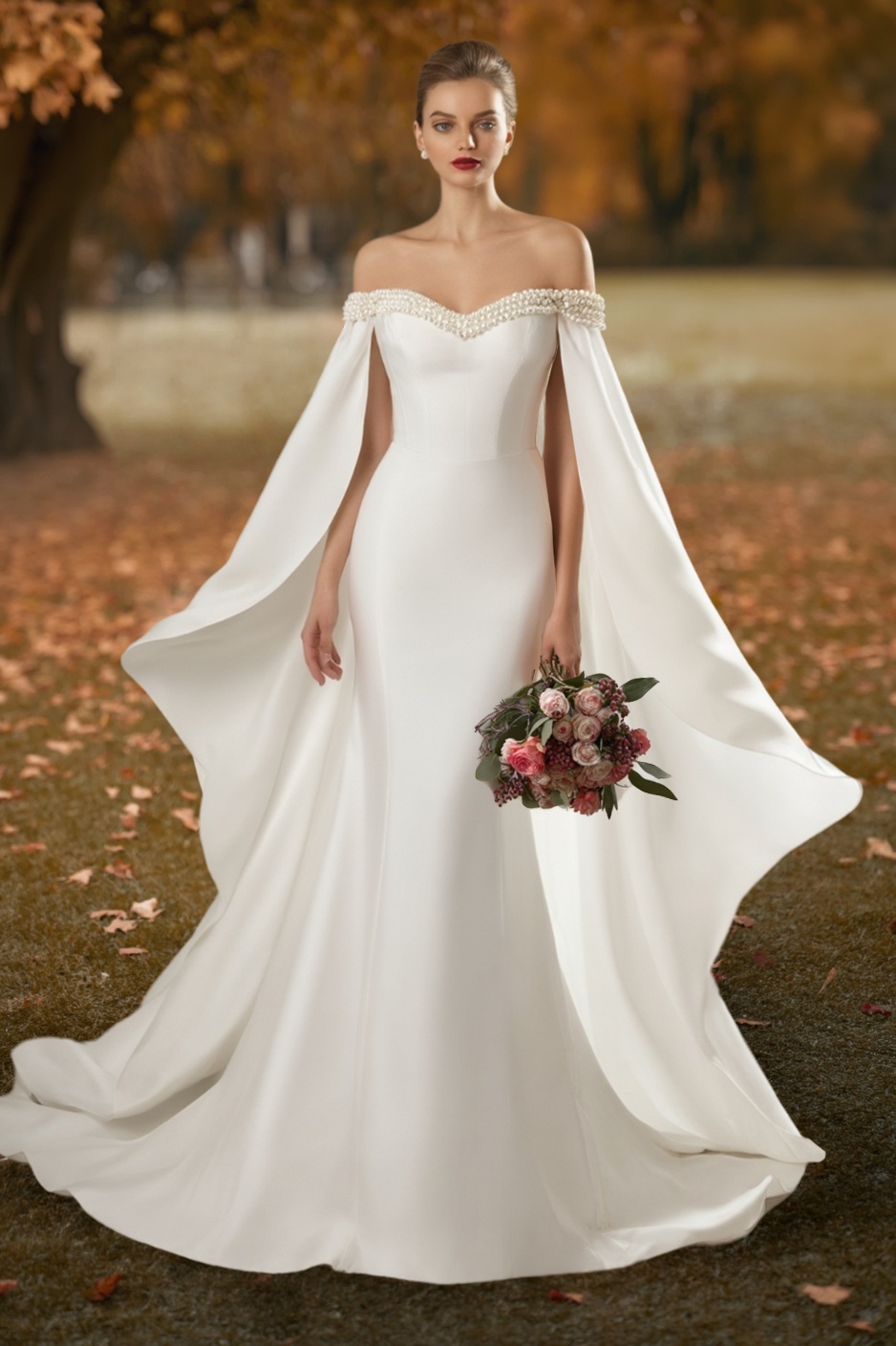 Formal ​Wedding Dress White Strapless Maxi Mermaid Dress