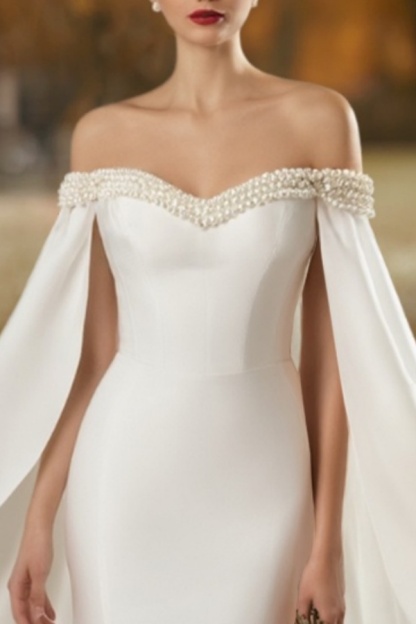 Formal ​Wedding Dress White Strapless Maxi Mermaid Dress