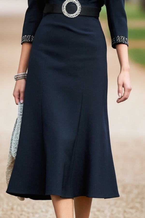 Wedding Outfit Sets ​Dress Navy Midi Mother of the Bride Dress