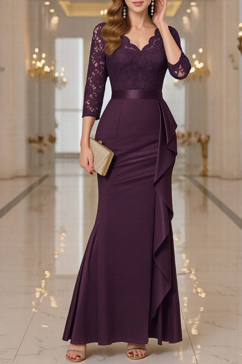Formal Dress Purple Maxi Mother of the Bride Dress