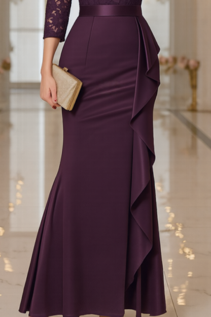 Formal Dress Purple Maxi Mother of the Bride Dress