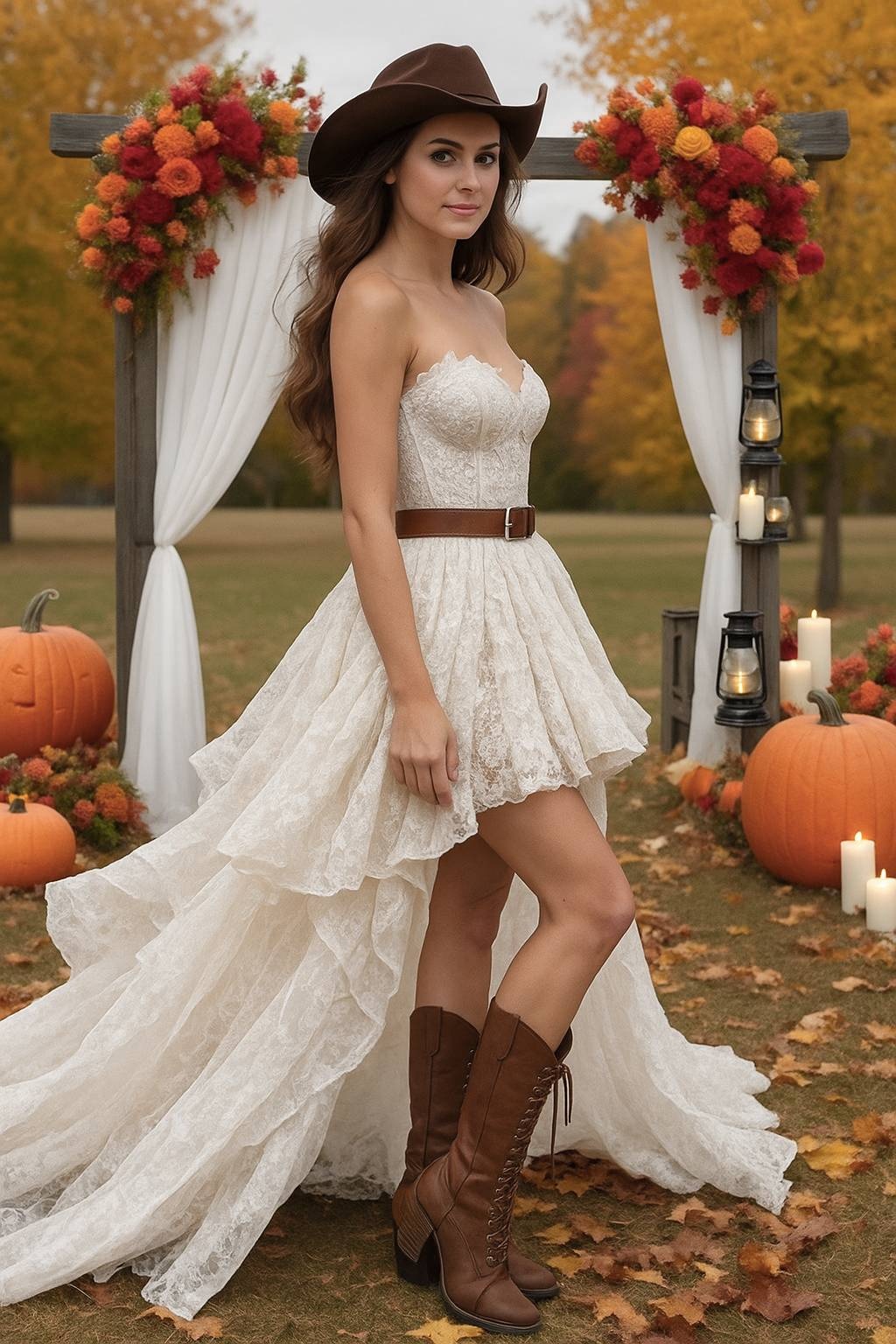 Simple ​Wedding Dress White Strapless Maxi Lace Dress