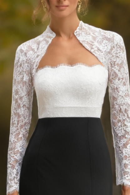 Wedding Dress Black White Strapless Maxi Mother of the Bride Dress