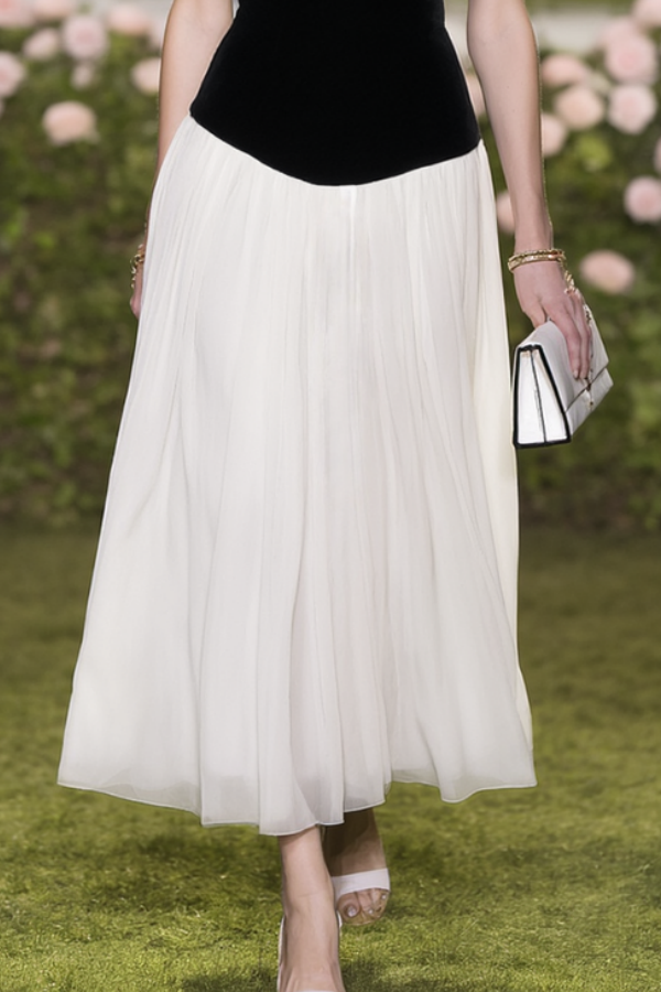 Wedding Guest Dress Black White Strapless Colorblock Maxi Dress