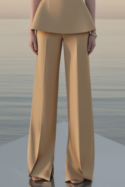 Party Outfit Sets Golden Off Shoulder Straight Pants Set