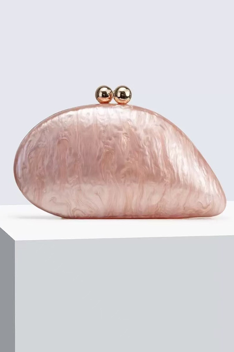 Imitation Pearl Buckle Handbag with Evening Chain Bag