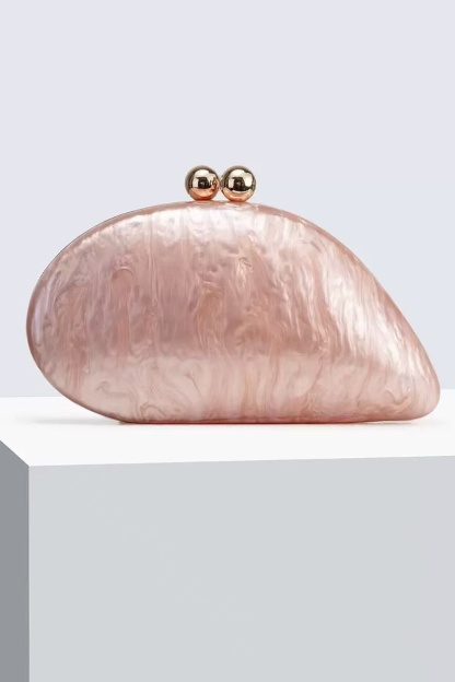 Imitation Pearl Buckle Handbag with Evening Chain Bag