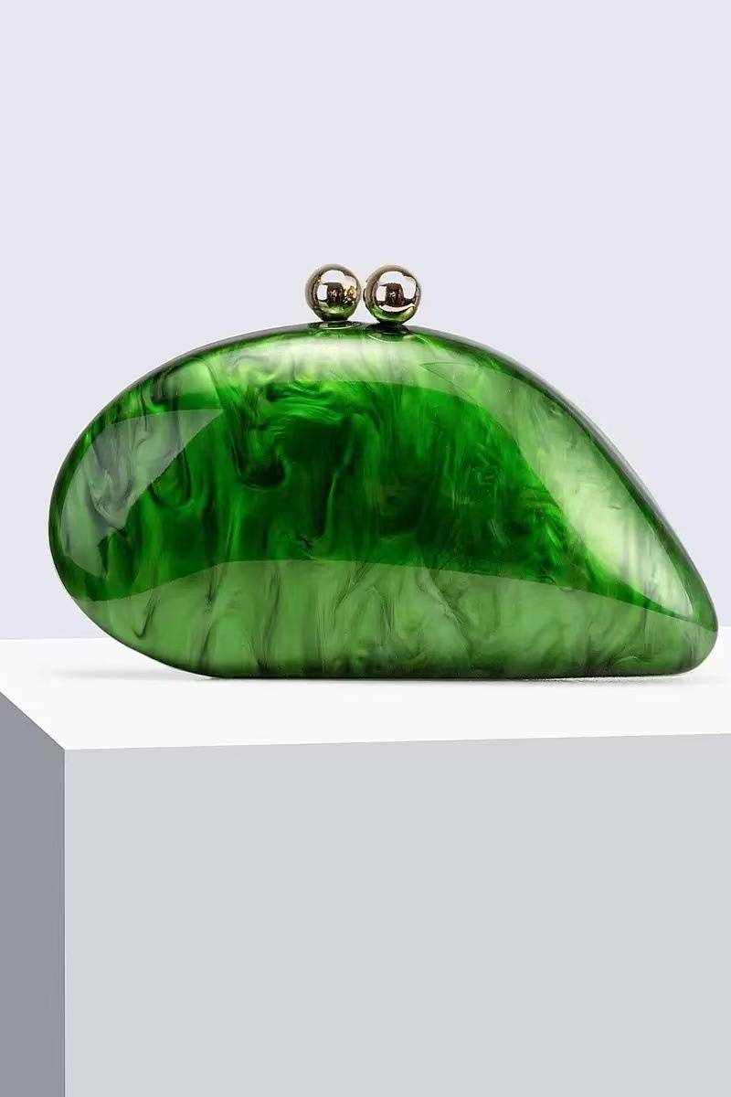 Imitation Pearl Buckle Handbag with Evening Chain Bag