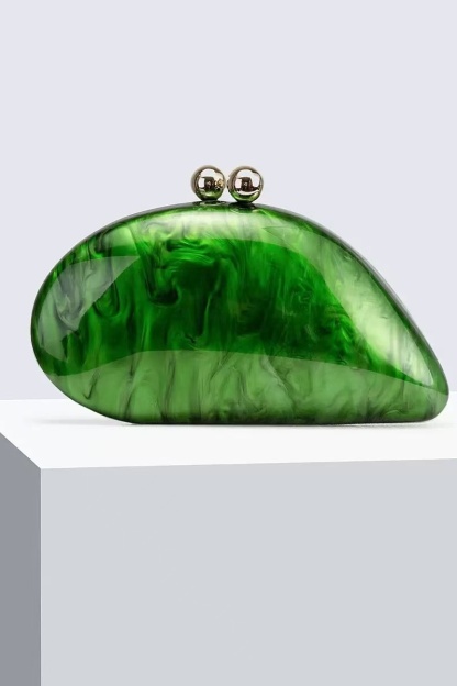 Imitation Pearl Buckle Handbag with Evening Chain Bag