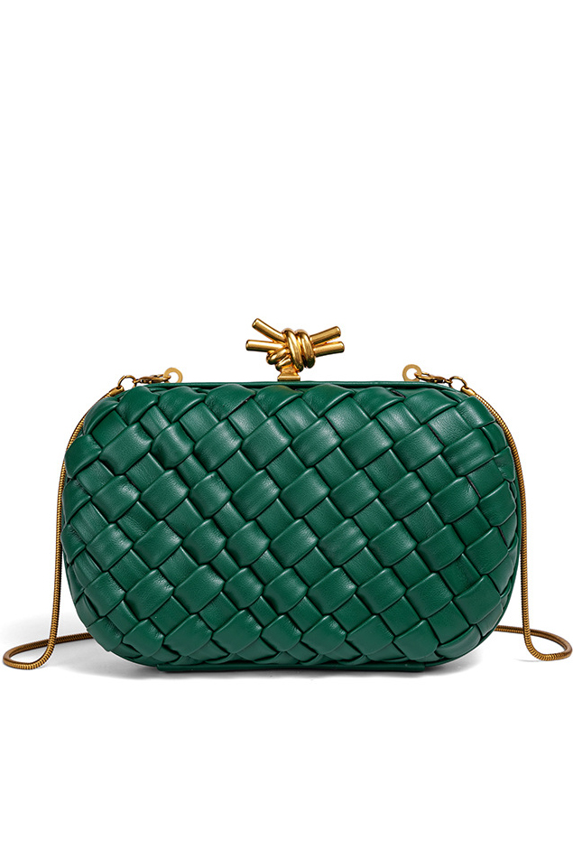 Weave Buckle Crossbody Bag with Evening Chain Bag