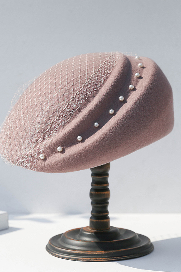 Weeding Wool Beret Mesh Hats for Women